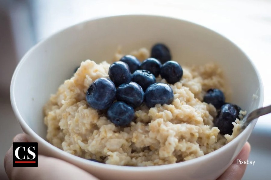 blueberries, cereal, breakfast