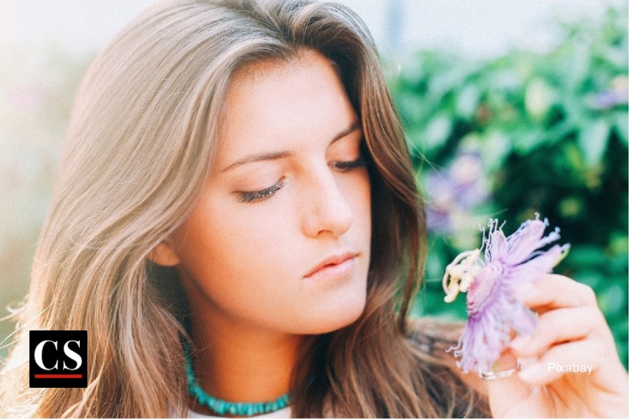 garden, spiritual garden, woman, flower, passion flower