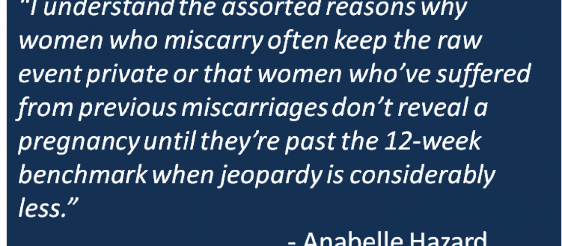 Anabelle Hazard - miscarrage