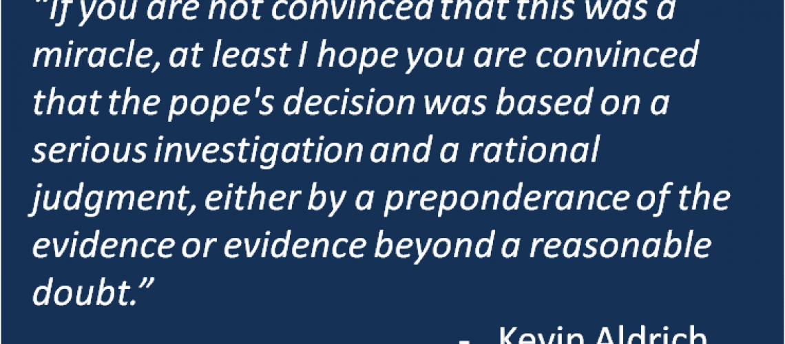 Kevin Aldrich - canonization