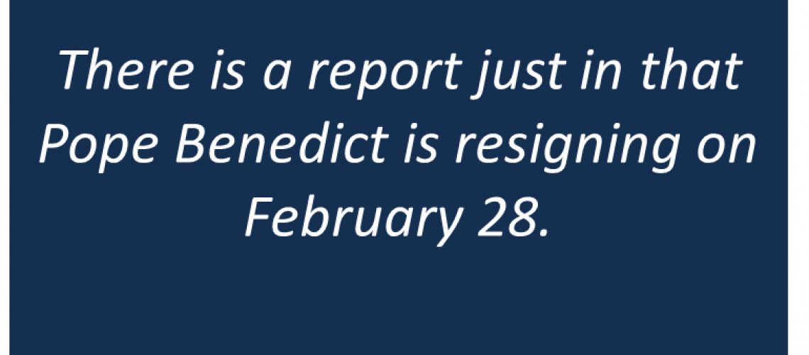 Pope Resigning